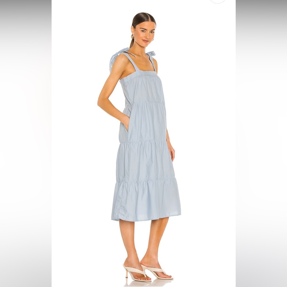 French Blue Tiered Amelia Tie Dress in Glass Slipper Nation LTD